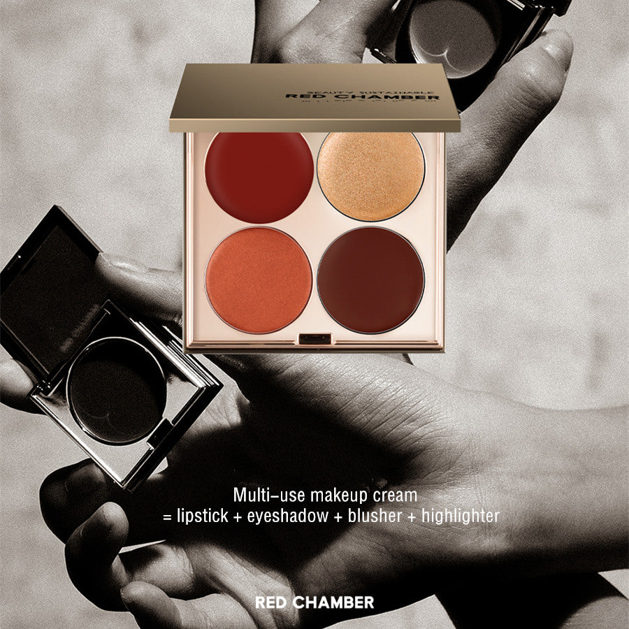 RED CHAMBER 4-Color Multi-Use Cream Palette For Lipstick & Blusher & Eyeshadow T3742
