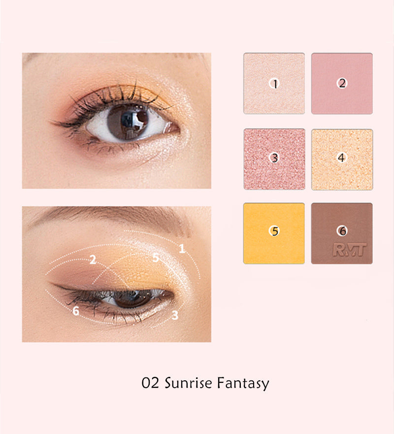 ROMANTIC BEAUTY Inflorescence 6 Color Eyeshadow Palette T3885