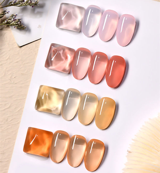KellyKessa 15ml Luxury Crown Series Ice Crystal Nude Gel Polish T3504