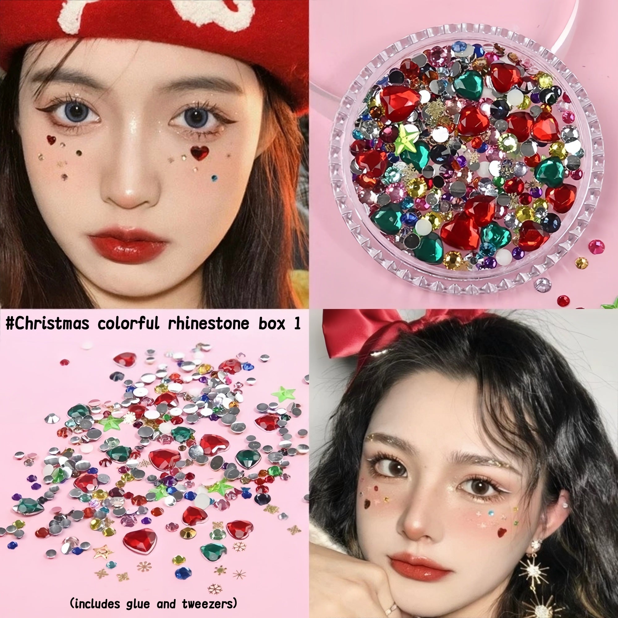 AmazingGirl Glittery Sequin Pearl Butterfly Face Makeup Stickers T5907