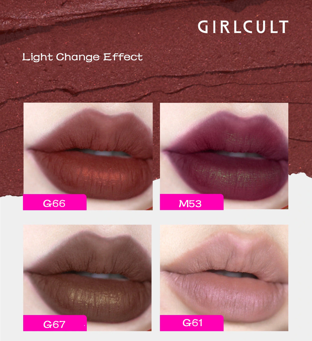 Girlcult Love Talk Series Shimmer & Matte Velvet Lip Glaze T3110