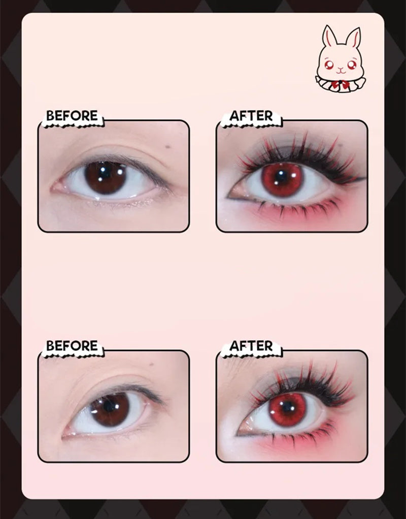 Gaoashes X freya86 Red & Black Gradient False Eyelashes UF21 Red Tooth Rabbit T4164