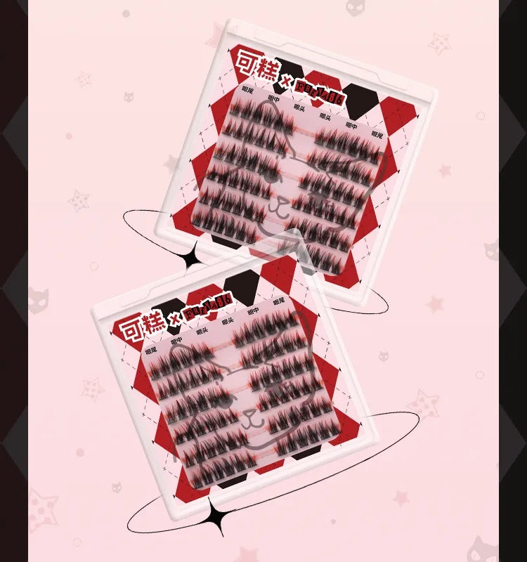 Gaoashes X freya86 Red & Black Gradient False Eyelashes UF21 Red Tooth Rabbit T4164