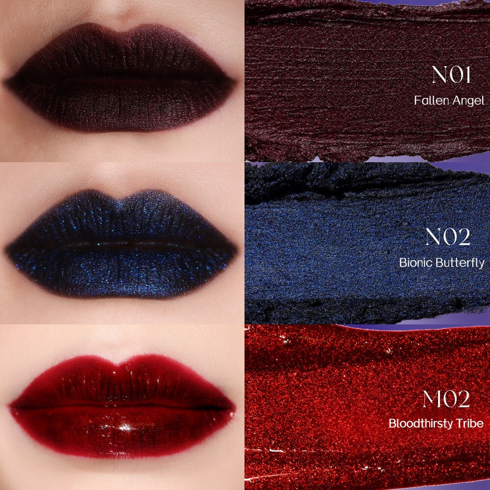 DE'LANCI Otherworldly Gothic Airy Matte Lip Mud & Mirror Lip Gloss T5432