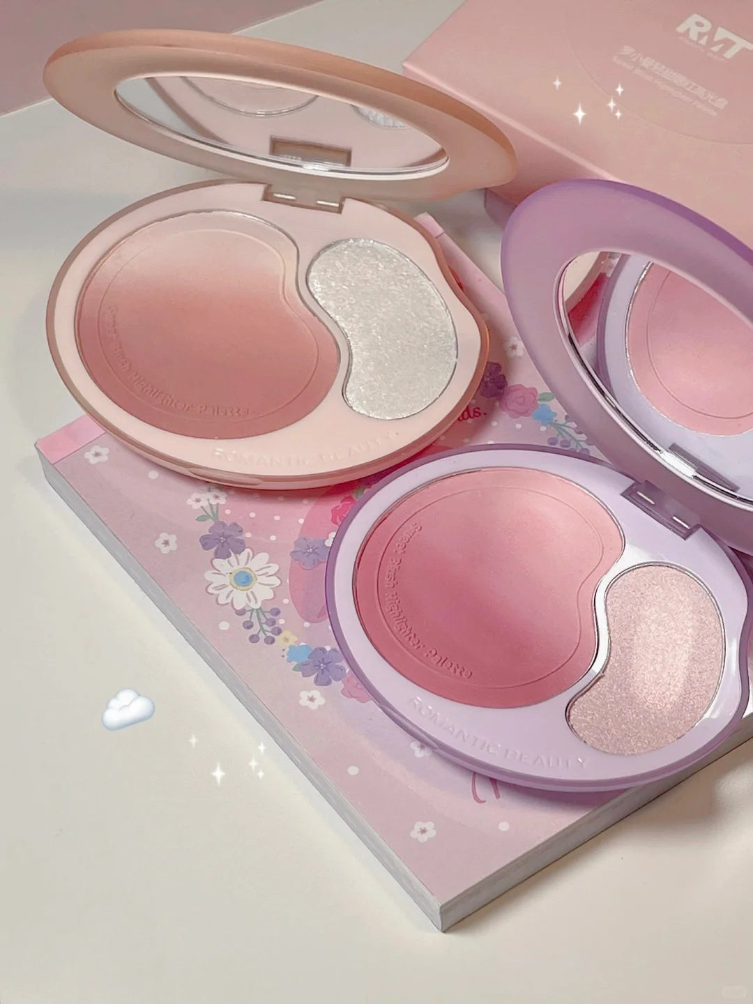 ROMANTIC BEAUTY Sweet Gradient Blusher & Highlighter Makeup Palette T3827