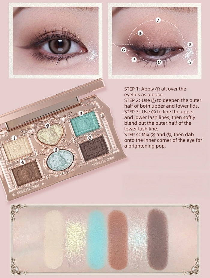 Flower Knows Sweetie Bear Collection 6-color Eyeshadow Palette T5931