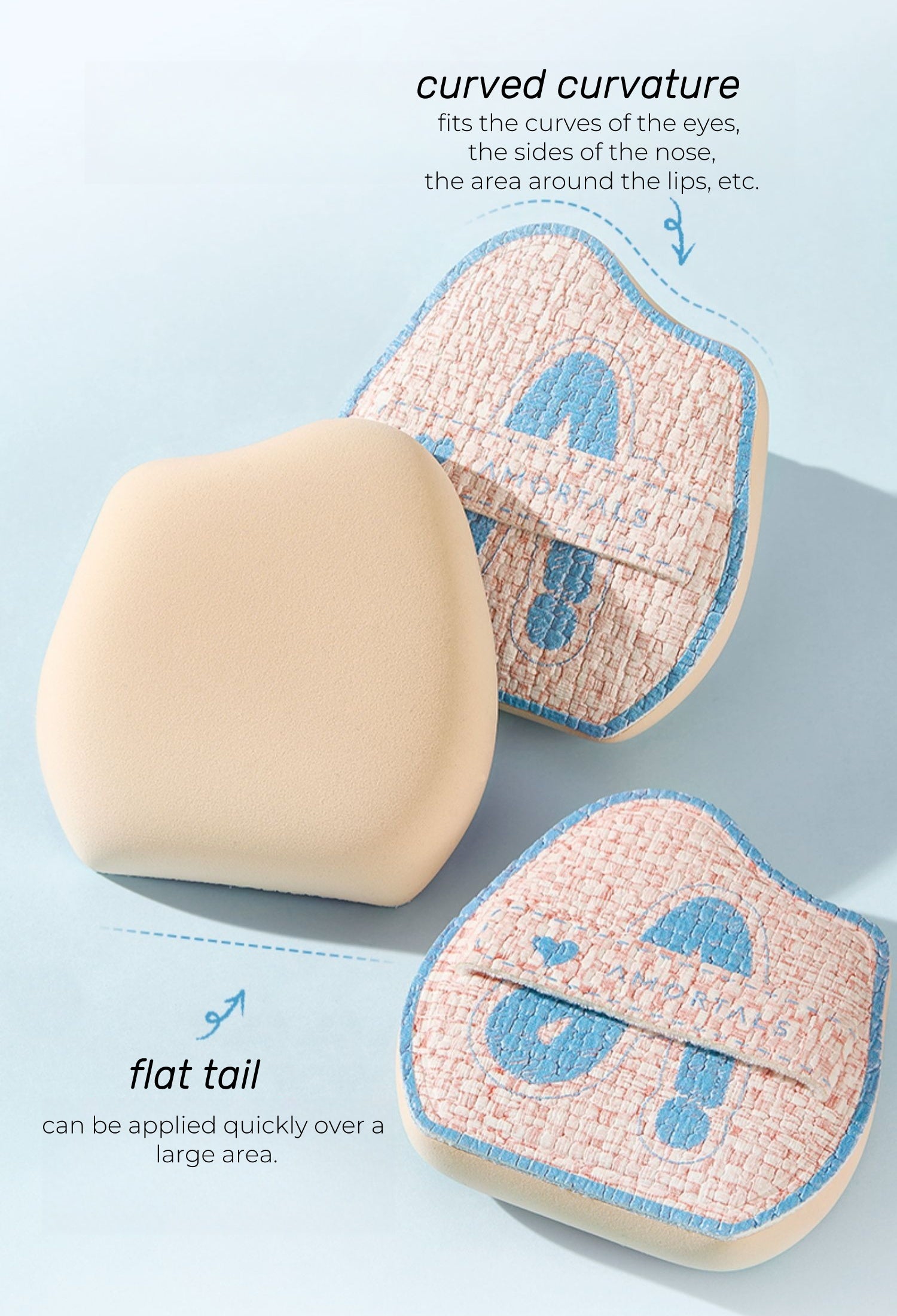 AMORTALS Fishtail Arc-shaped Foundation Makeup Brush T4611