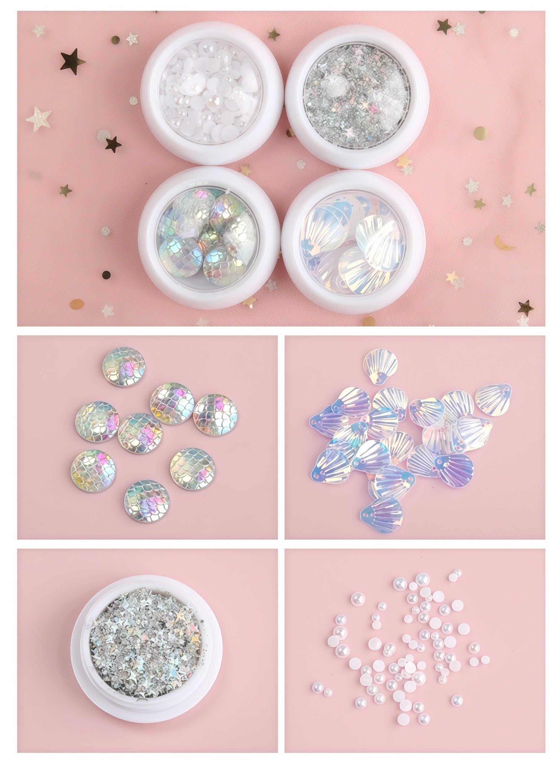 AmazingGirl Glittery Sequin Face Makeup Stickers T5899