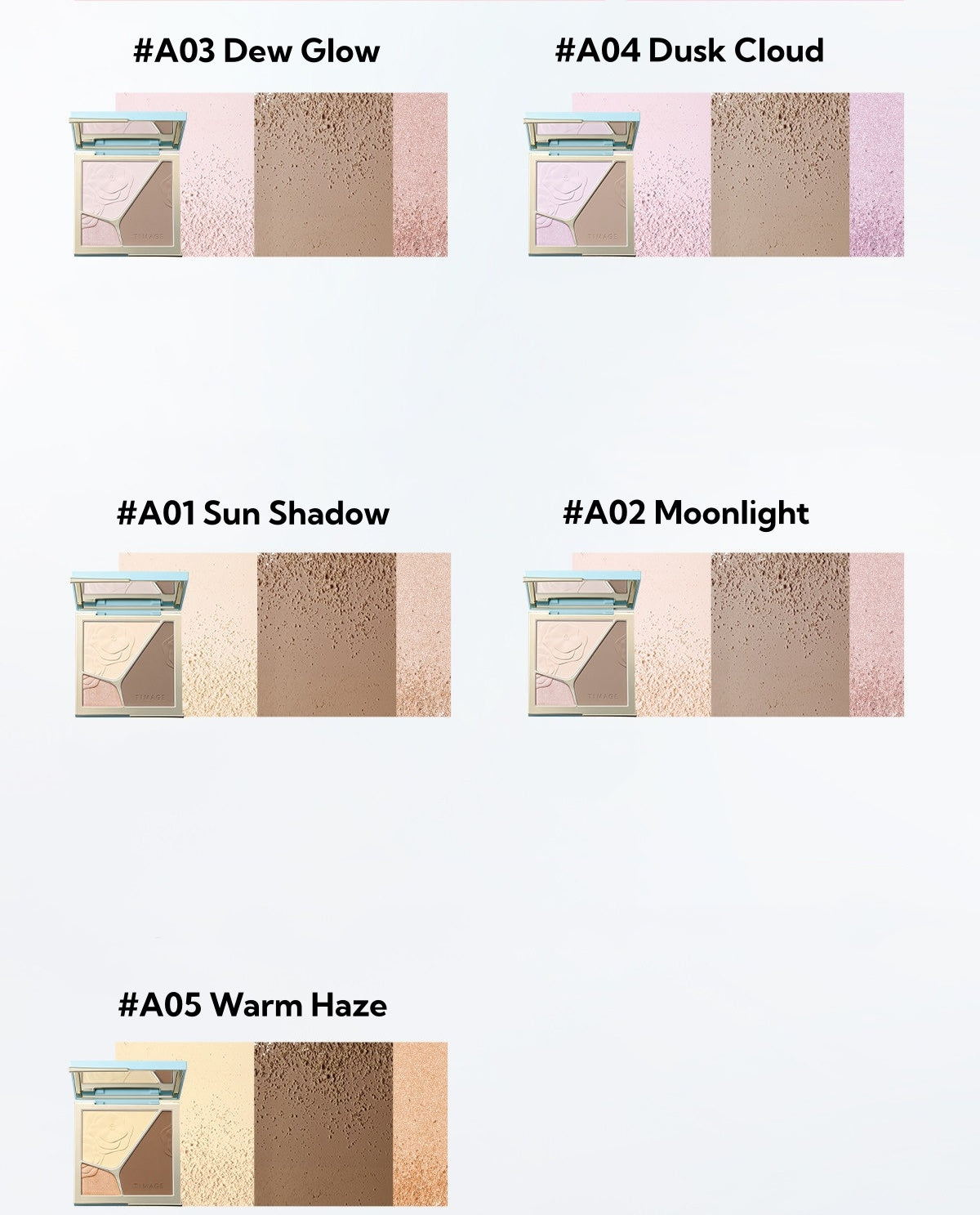TIMAGE 3-color Highlighter & Contour Makeup Palette T6047
