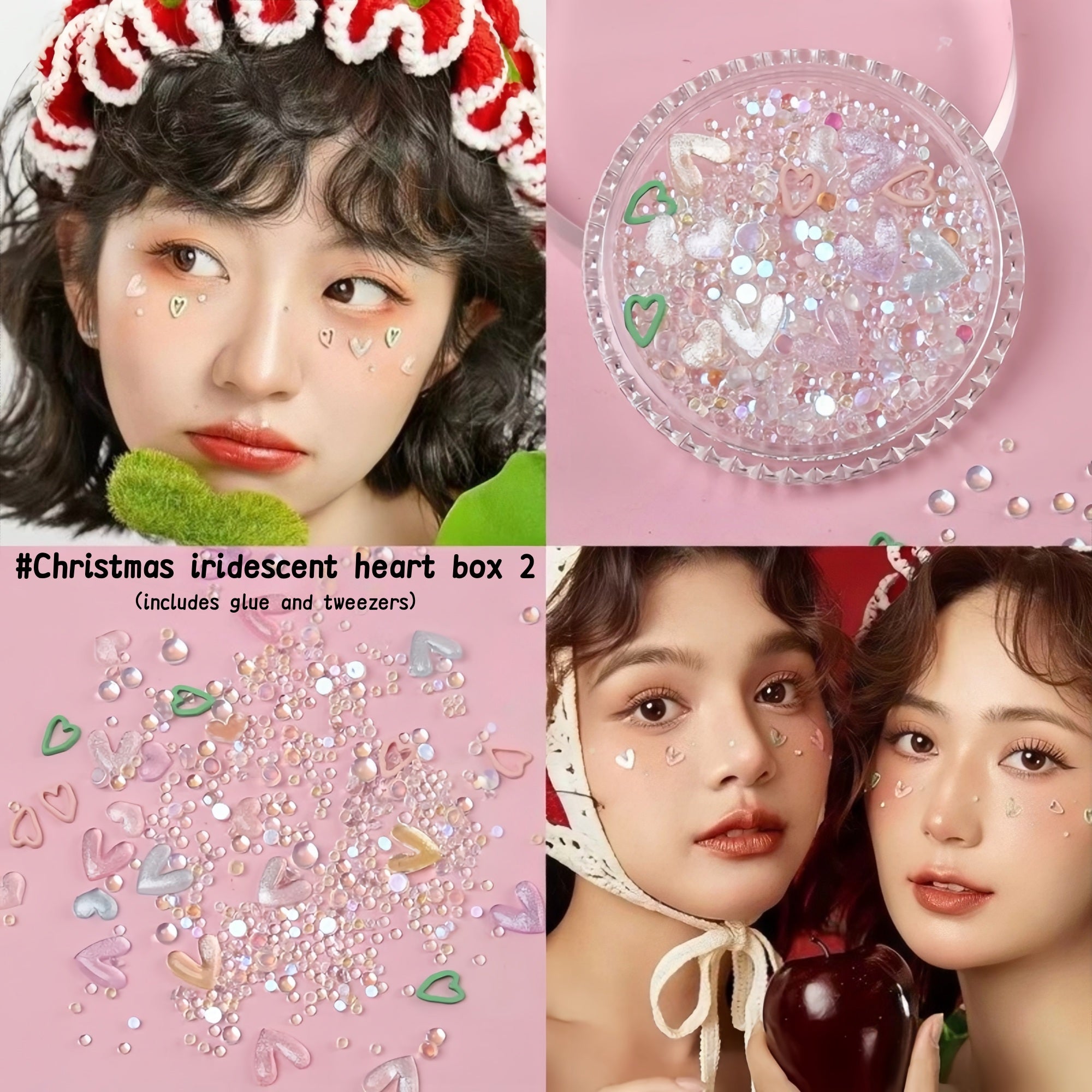 AmazingGirl Glittery Sequin Pearl Butterfly Face Makeup Stickers T5907