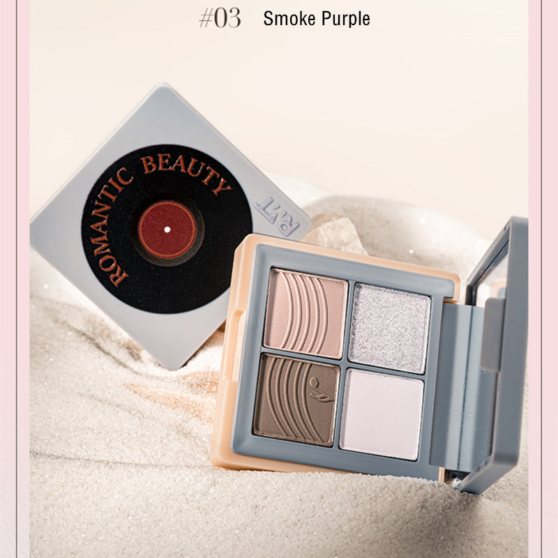 ROMANTIC BEAUTY Vinyl Record 4 Color Eyeshadow Palette T3882