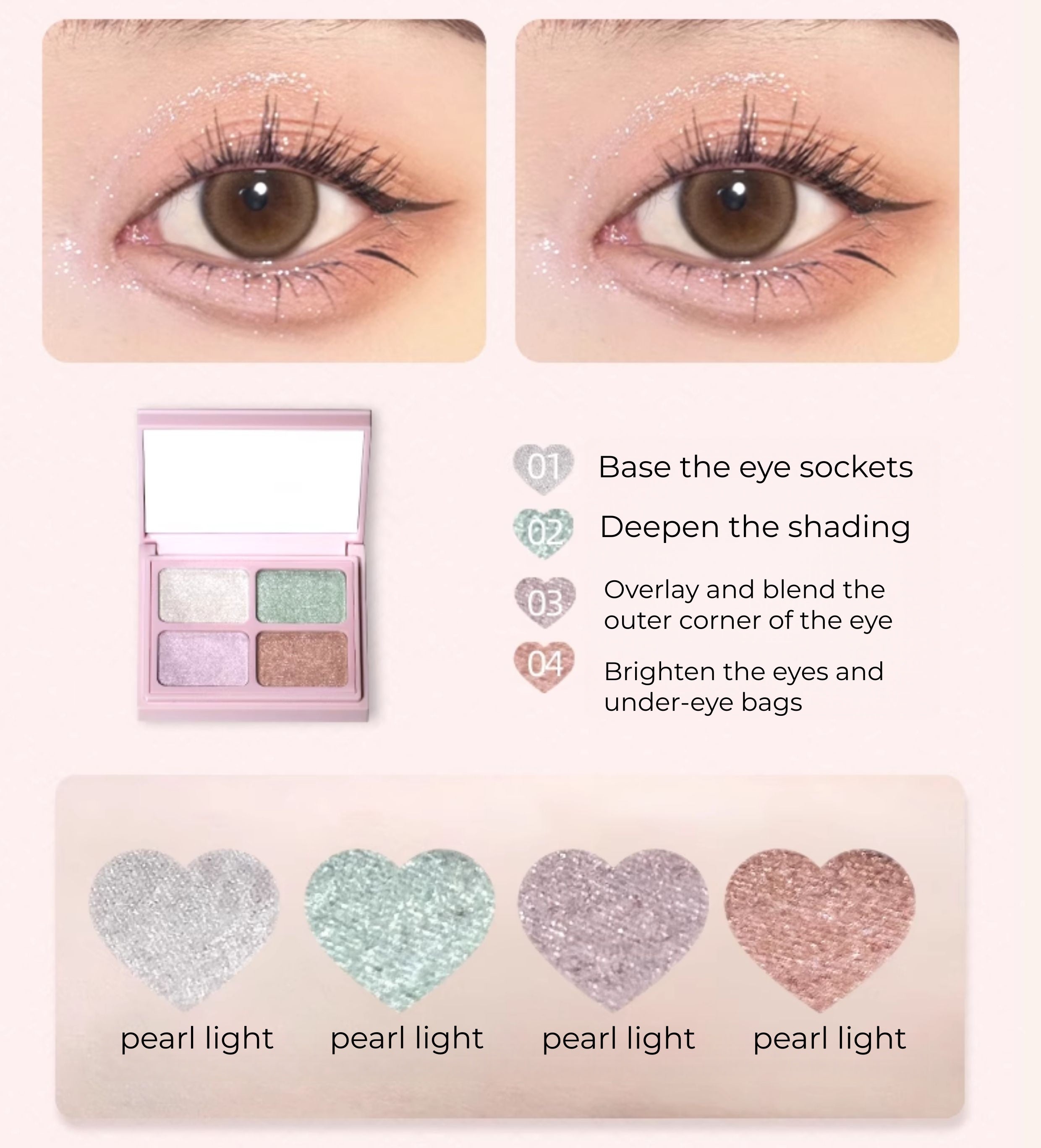 PUCO Live Up To World Collection 4-Color Eyeshadow Palette T5311