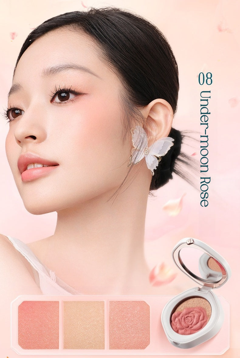 Florasis Flower Essence Moist 2-color Makeup Blusher T5488