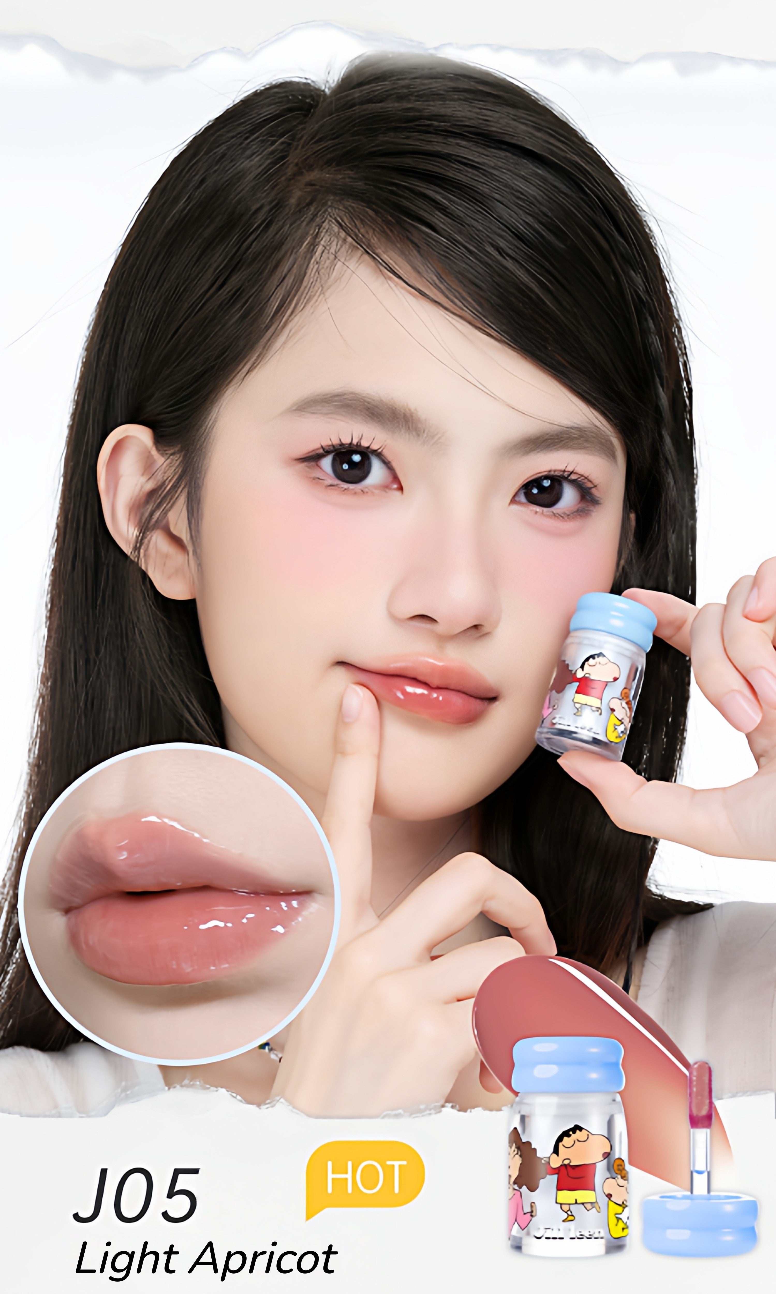 JILL LEEN X Crayon Shin-chan Glossy Long-wear Lip Gloss T5628