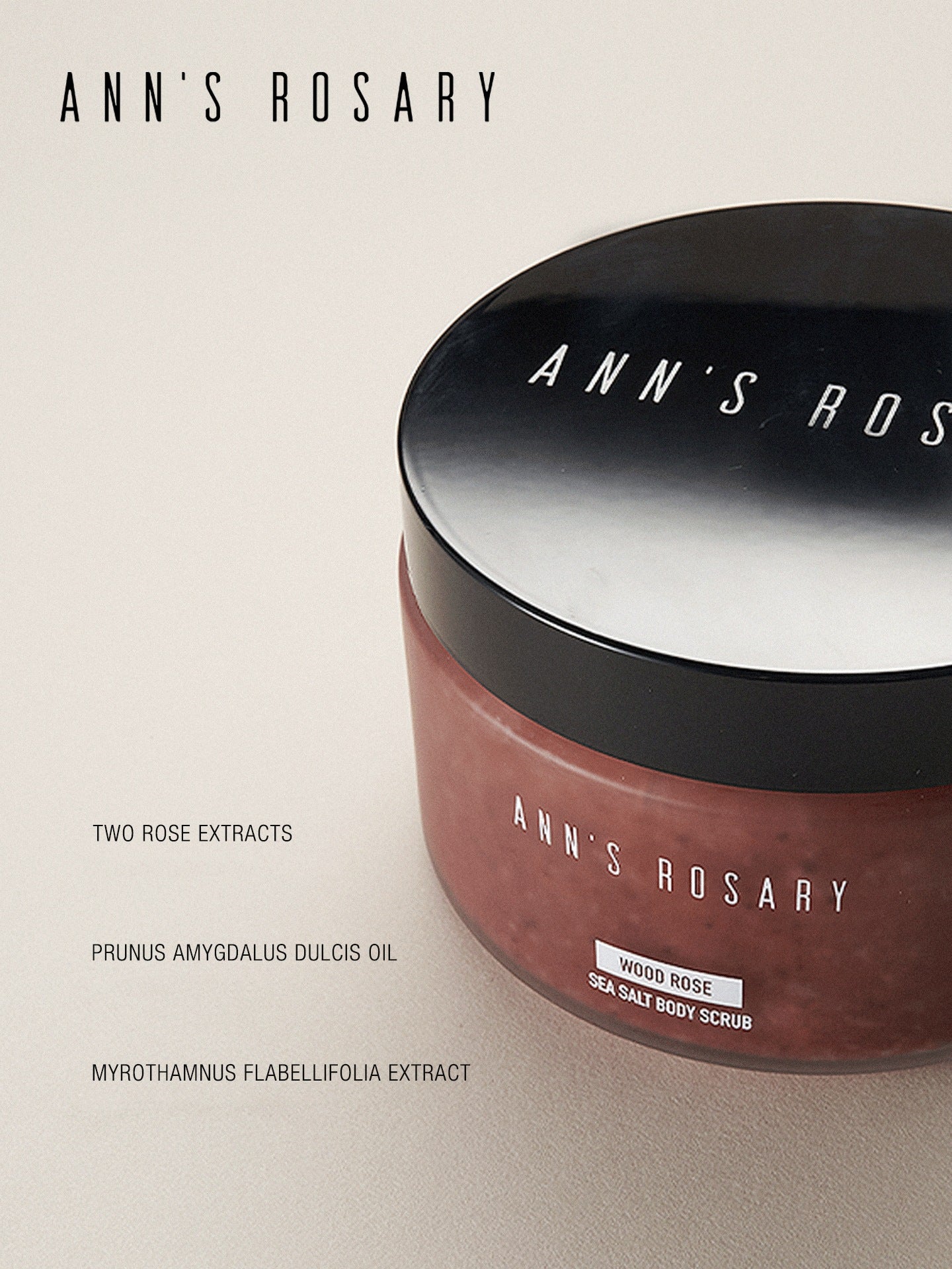 ANN'S ROSARY Wood Rose Sea Salt Body Scrub T5964