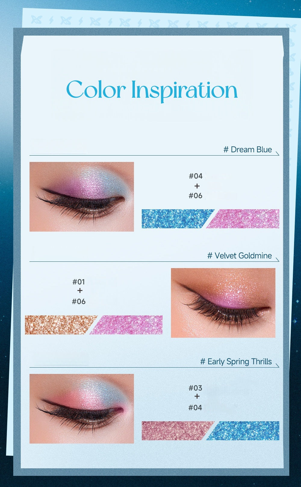 ROCK SWEET Flash Spectrum Collection Diamond Shimmer Eyeshadow Stick T5540