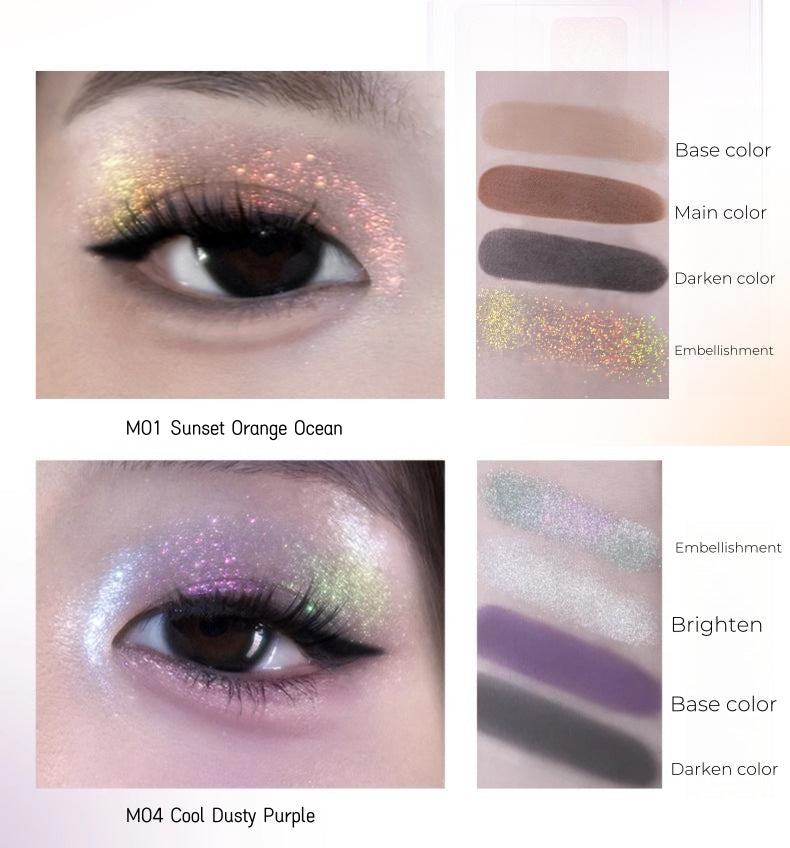 GELLA'S Color Phantom 4-color Chameleon Eyeshadow Palette T4583