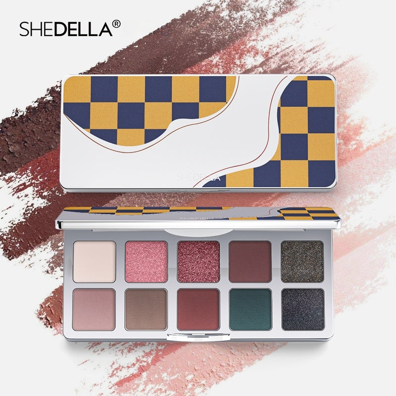 SheDella Checkerboard 10-color Eyeshadow Palette T4449
