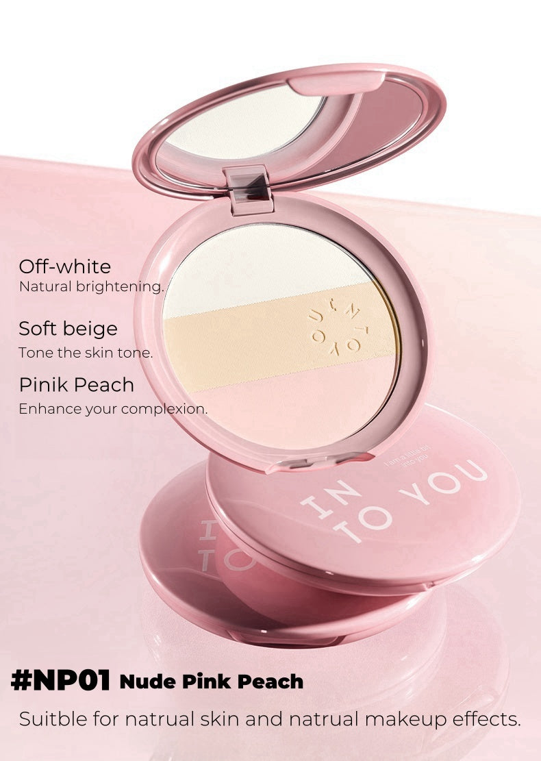 INTO YOU Three-color Oil control & Brighten Silky Pressed Powder T4357