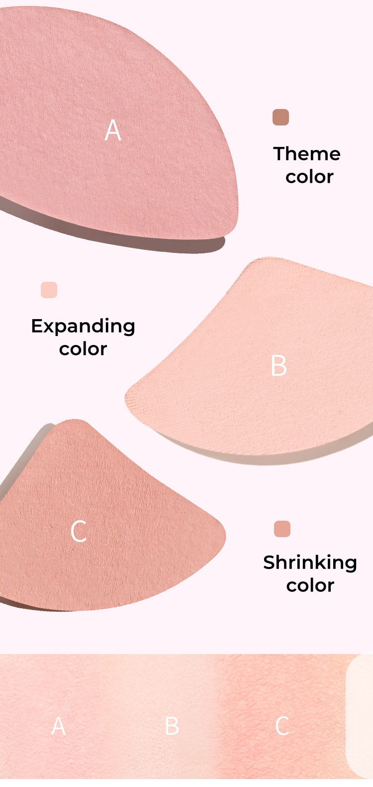 BABREA 3-color Vitality Matte Makeup Blusher Palette T5034