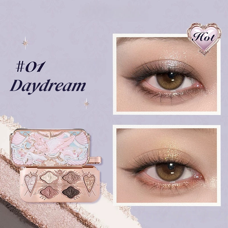 Flower Knows Unicorn Collection 6-color Satin Eyeshadow Palette T5901