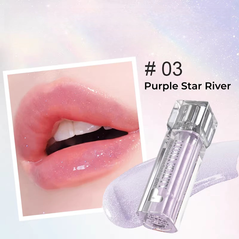 LUONA NOESS Moist Sparkling Shimmer Glossy Mirror Lip Gloss T5509