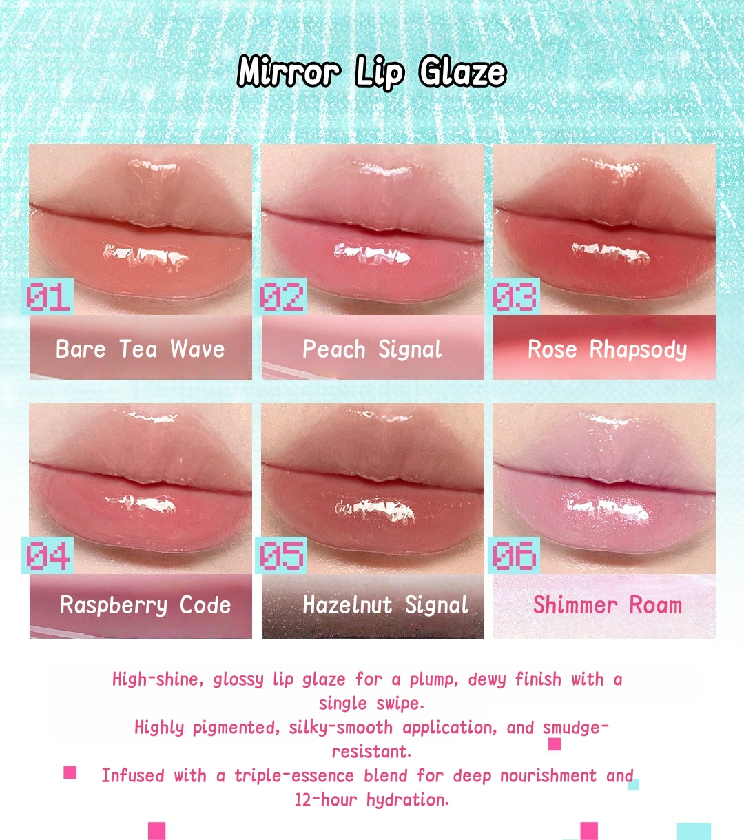 Little Ondine x Tamagotchi Collection Mirror Lip Glaze T5910
