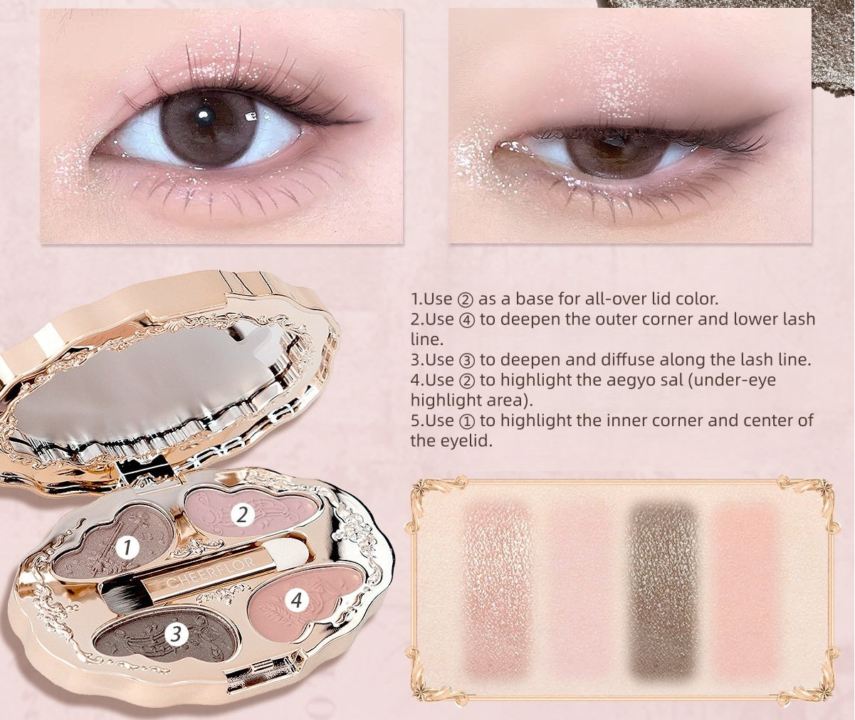 CHEERFLOR Dream Music Box Collection 4-color Eyeshaodw Palette T5710