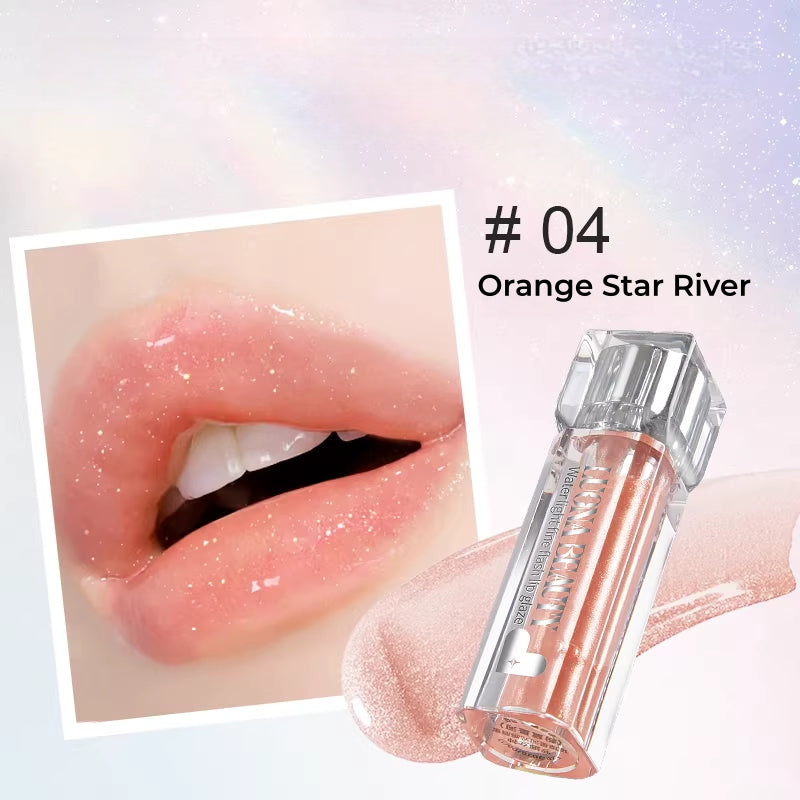 LUONA NOESS Moist Sparkling Shimmer Glossy Mirror Lip Gloss T5509