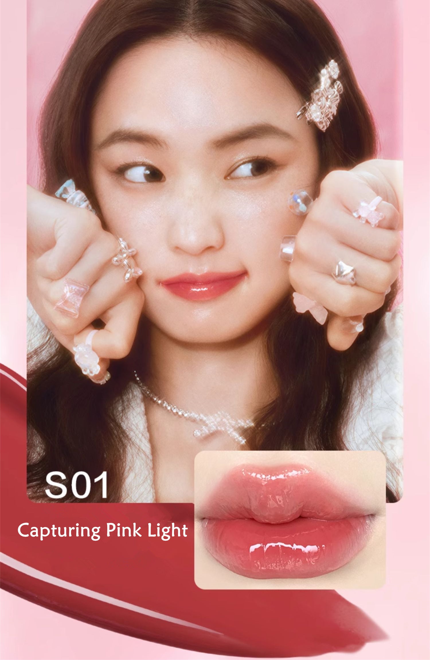 PINK BEAR Sugar Gloss Water Essence Mirror Lipstick T3976