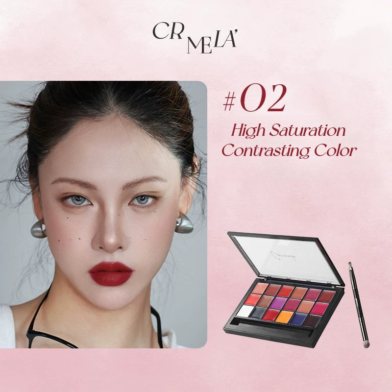 CARMELLA 18-color Velvet Matte Lip Glaze Multi-use Makeup Palette T5707