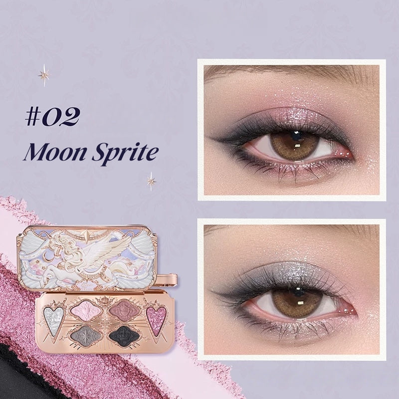 Flower Knows Unicorn Collection 6-color Satin Eyeshadow Palette T5901