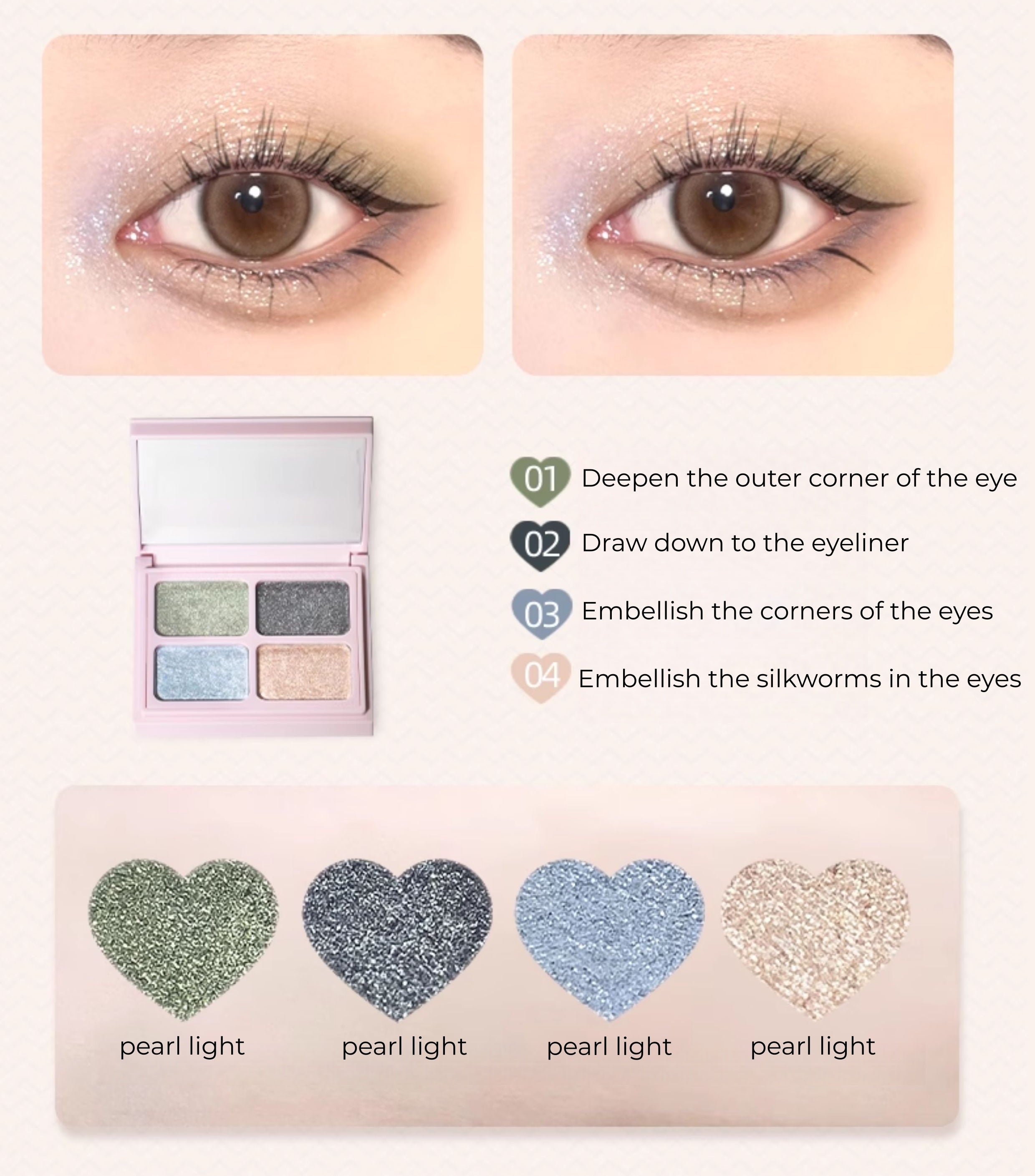 PUCO Live Up To World Collection 4-Color Eyeshadow Palette T5311