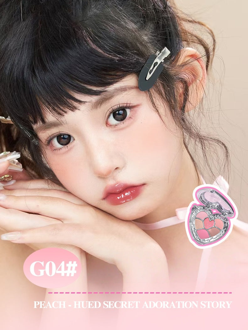 GOGO TALES Hearts 2 Hearts 6-color Eyeshadow & Lip Gloss Set T5236