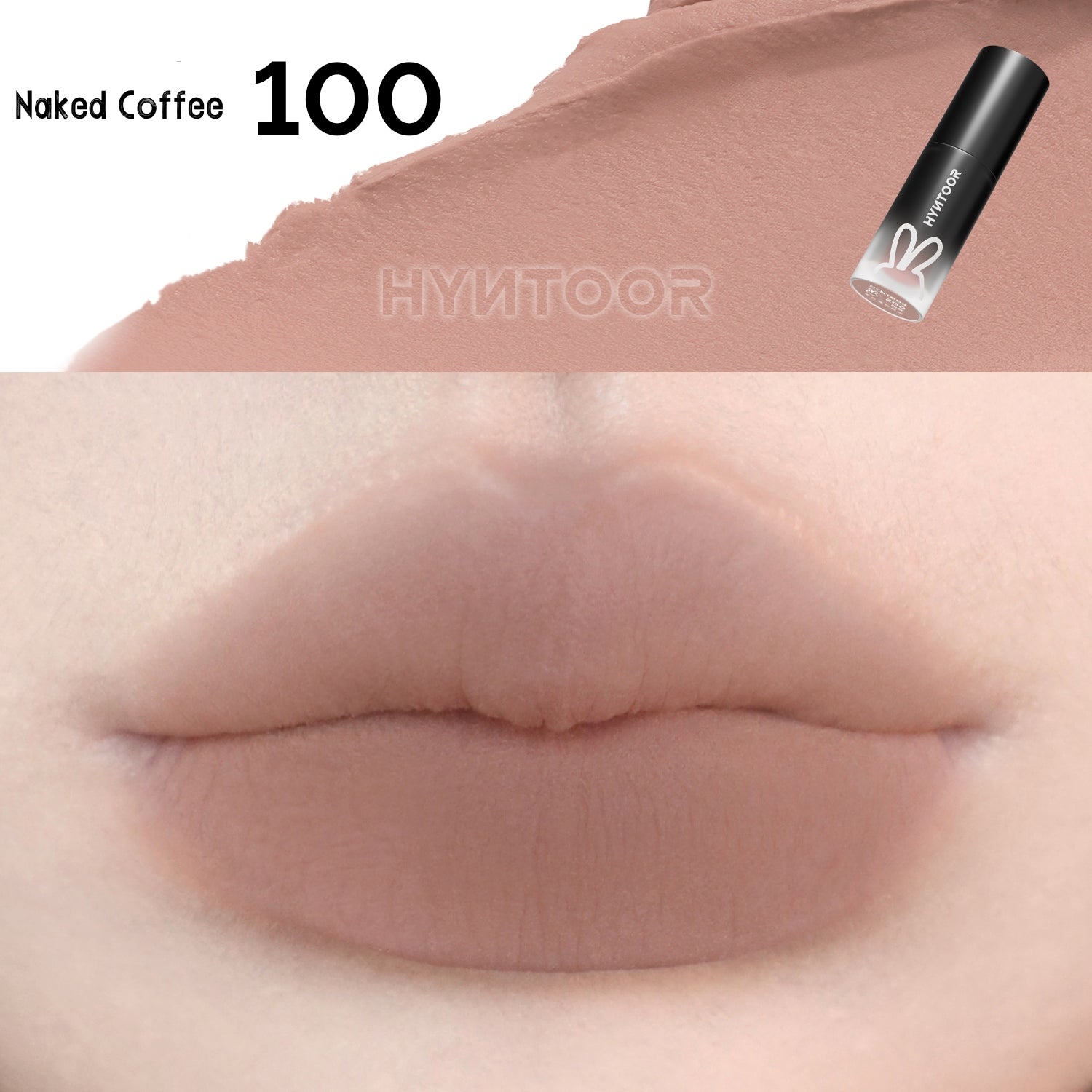HYNTOOR Velvet Matte Lip Mud #100 Naked Coffee T5213