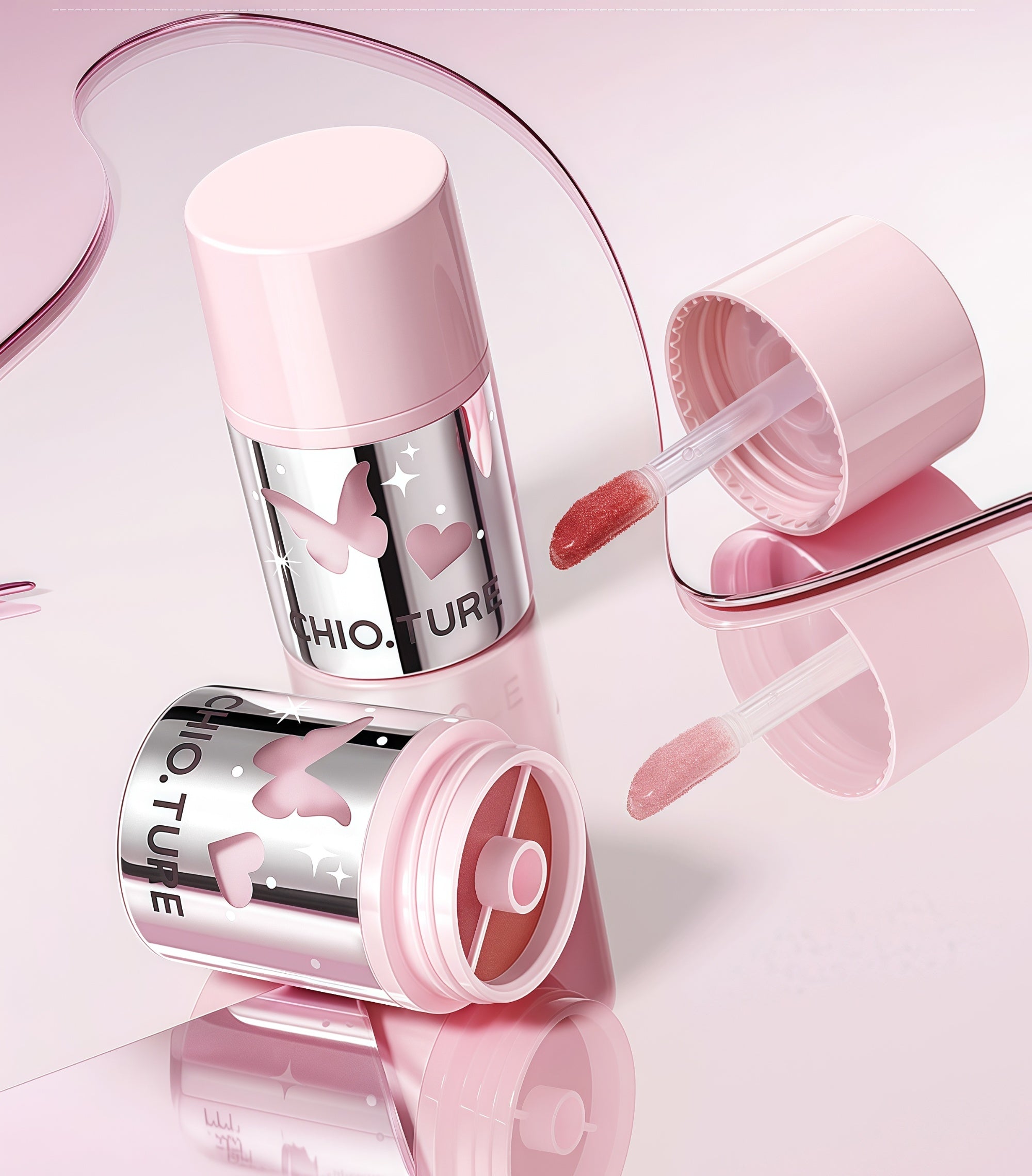 CHIOTURE Long-wear 2-color Glossy Mirror Lip Gloss T4767