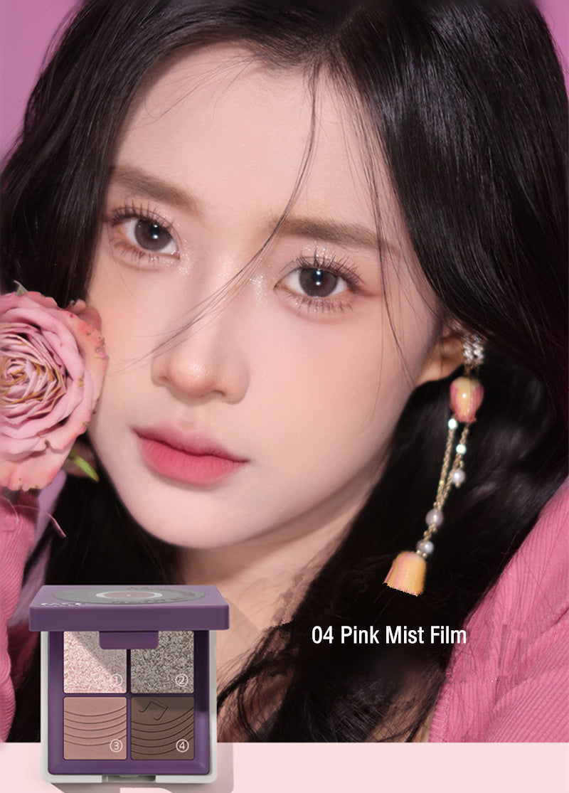 ROMANTIC BEAUTY Vinyl Record 4 Color Eyeshadow Palette T3882