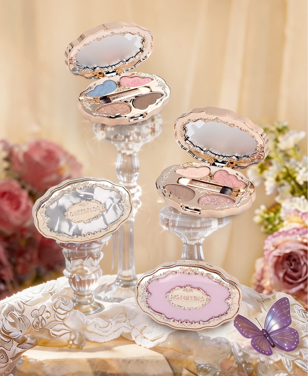 CHEERFLOR Dream Music Box Collection 4-color Eyeshaodw Palette T5710
