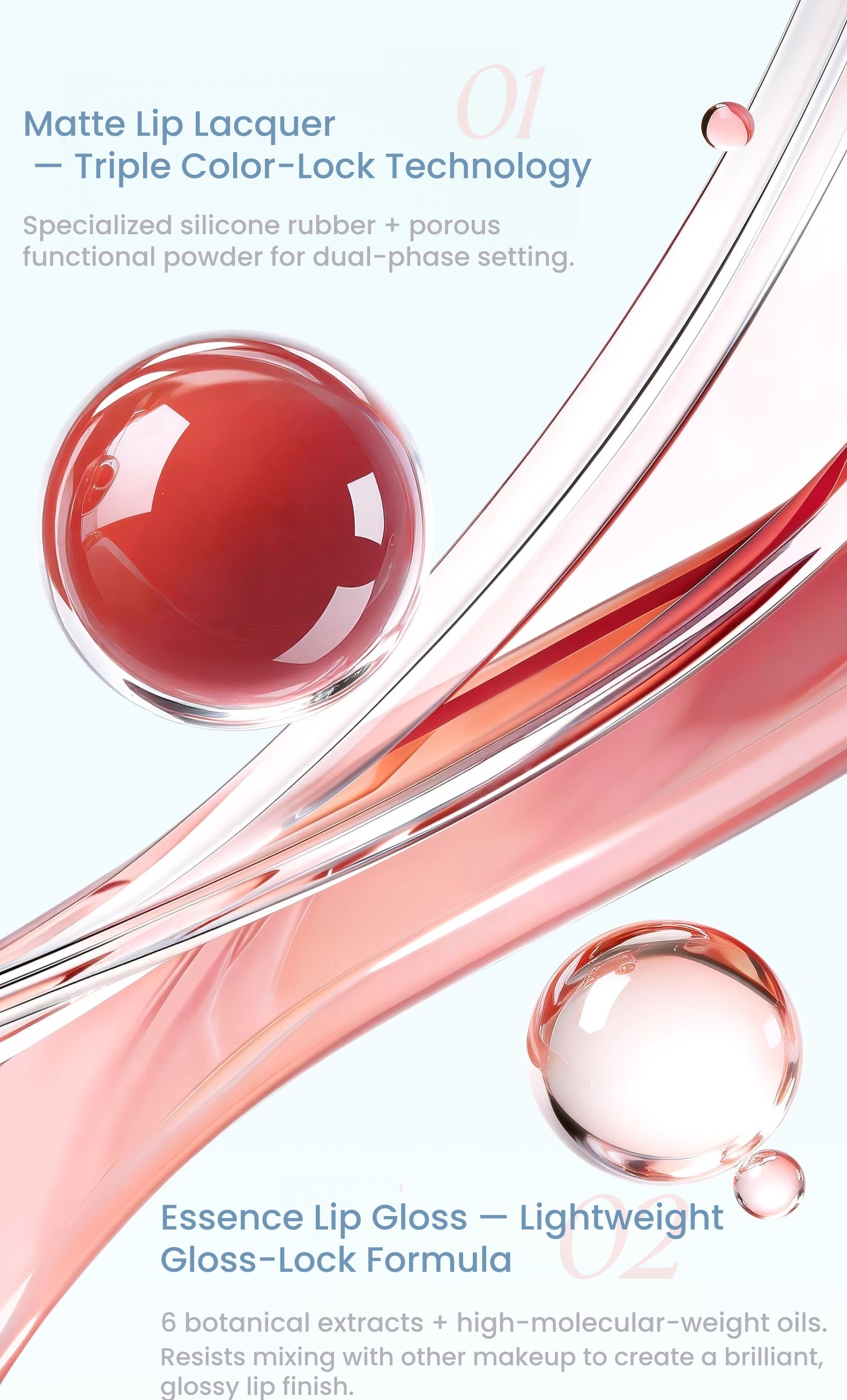 MOOEKISS Pink Blue Collection Double-head Matte & Matte Lip Glaze T5667