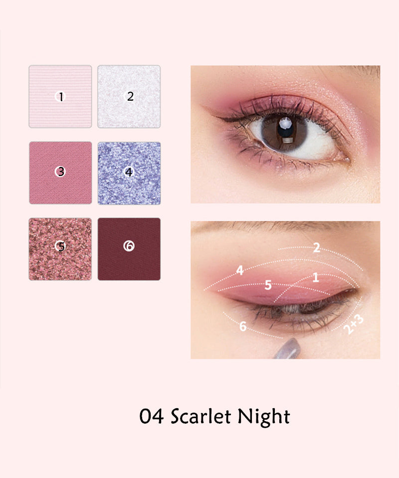 ROMANTIC BEAUTY Inflorescence 6 Color Eyeshadow Palette T3885