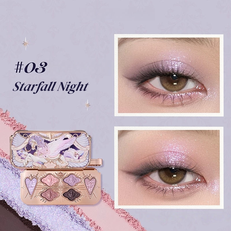 Flower Knows Unicorn Collection 6-color Satin Eyeshadow Palette T5901