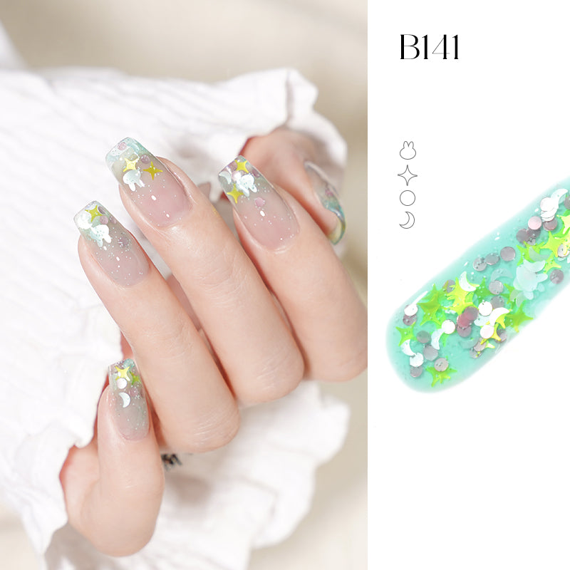 KellyKessa 15ml Cute Rabbit Sequins Glitter Gel Polish T3508