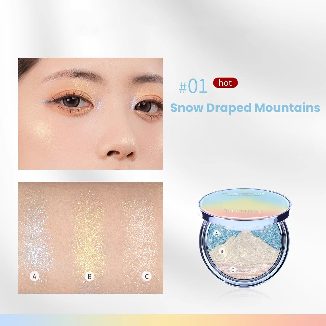 Truth'Key Golden Mountain at Sunrise Tri-Color Highlighter Cream T5790