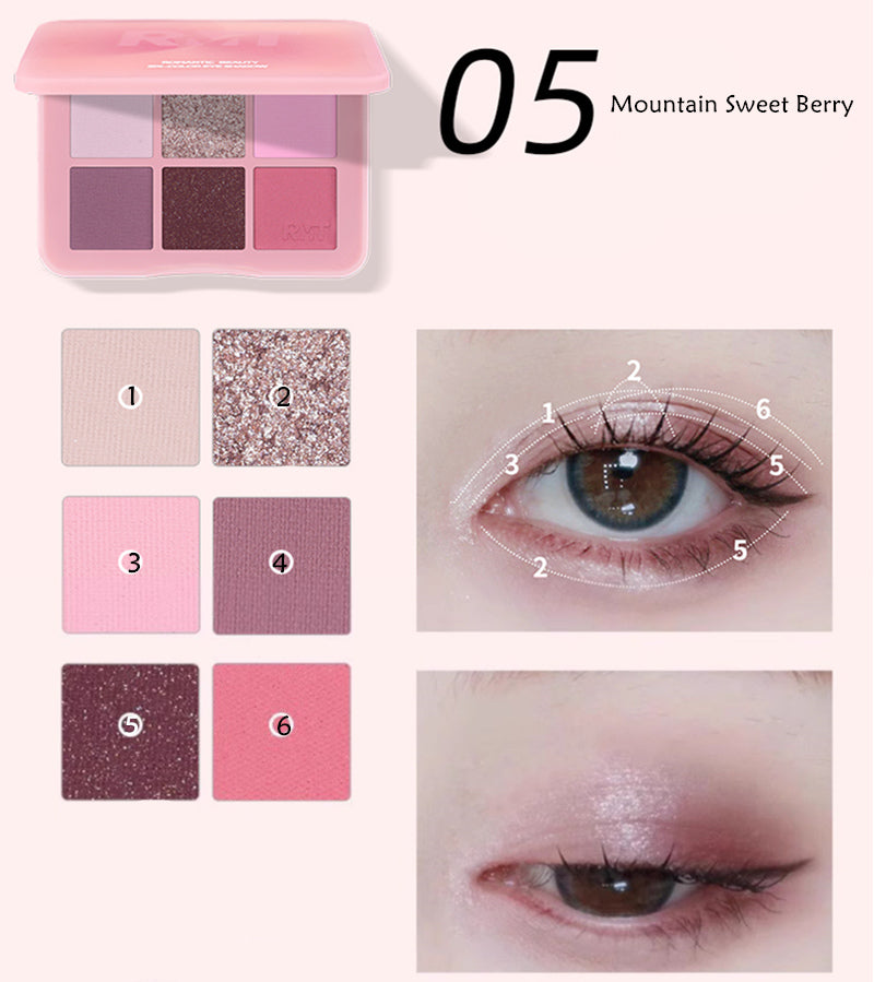 ROMANTIC BEAUTY Inflorescence 6 Color Eyeshadow Palette T3885