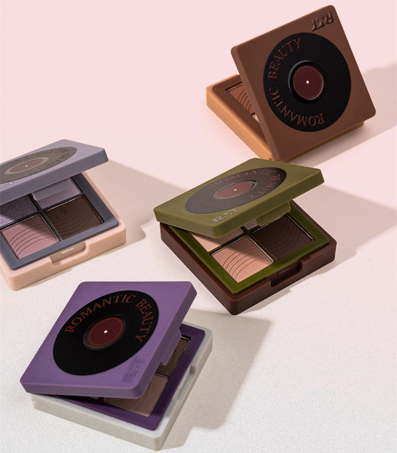 ROMANTIC BEAUTY Vinyl Record 4 Color Eyeshadow Palette T3882