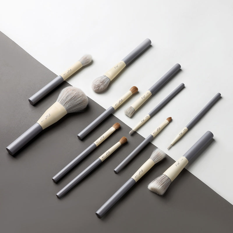 FIX+ Purple Lithium Gray Collection Professional Makeup Brush 12 Pcs Set T4925