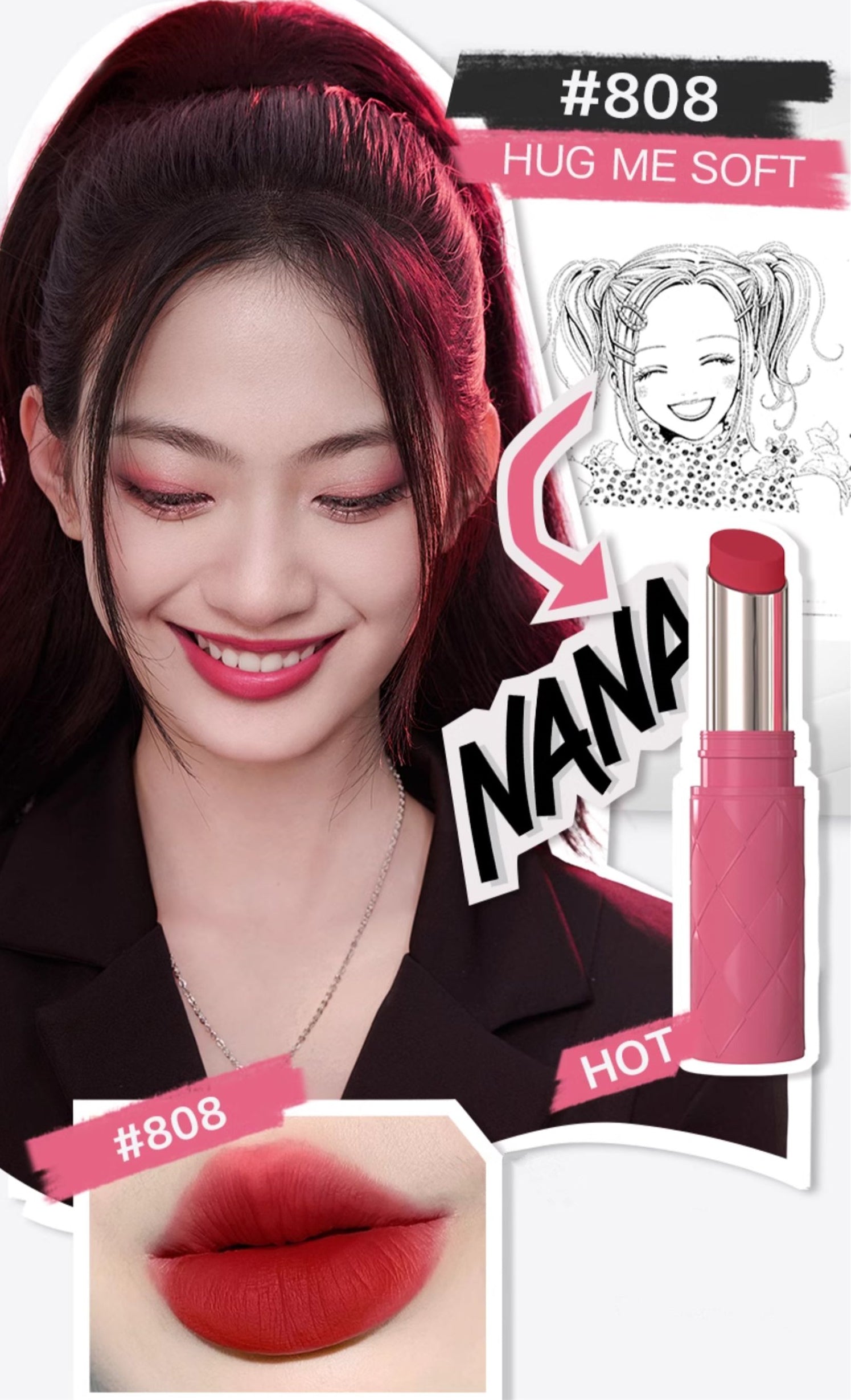 PASSIONAL LOVER X NANA Shadow Silky Matte Lipstick T3845