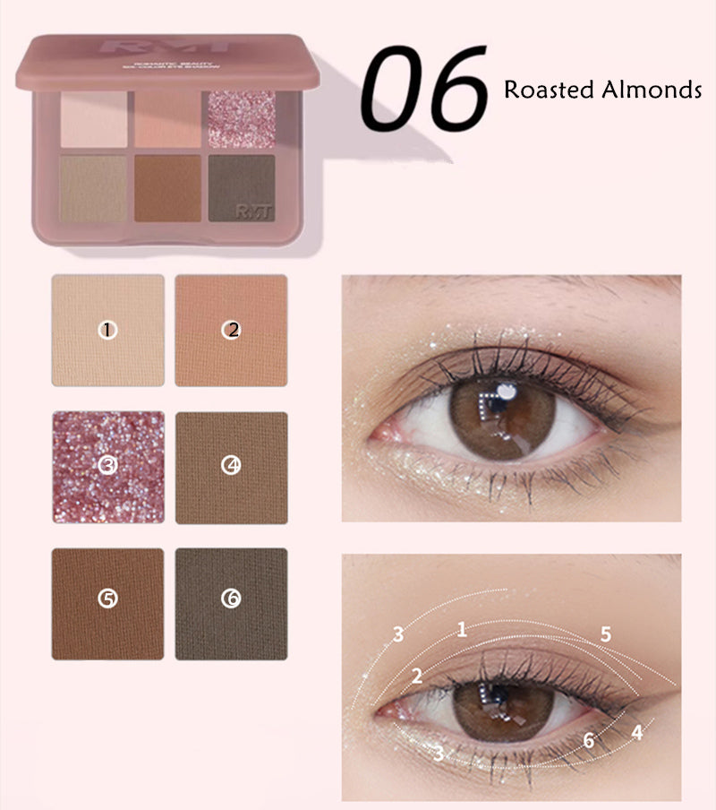 ROMANTIC BEAUTY Inflorescence 6 Color Eyeshadow Palette T3885