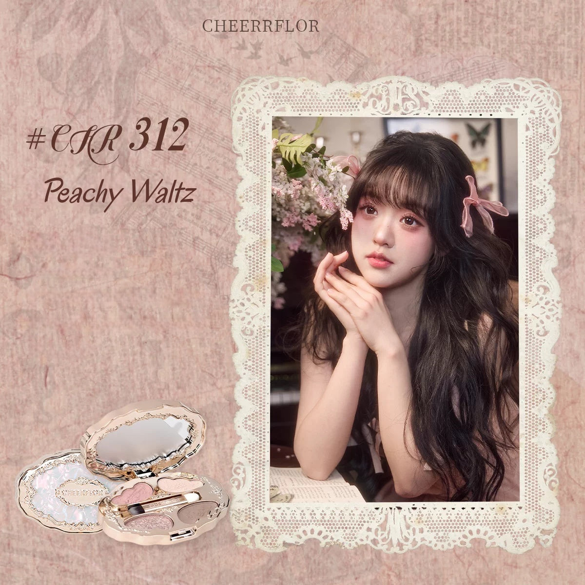 CHEERFLOR Dream Music Box Collection 4-color Eyeshaodw Palette T5710