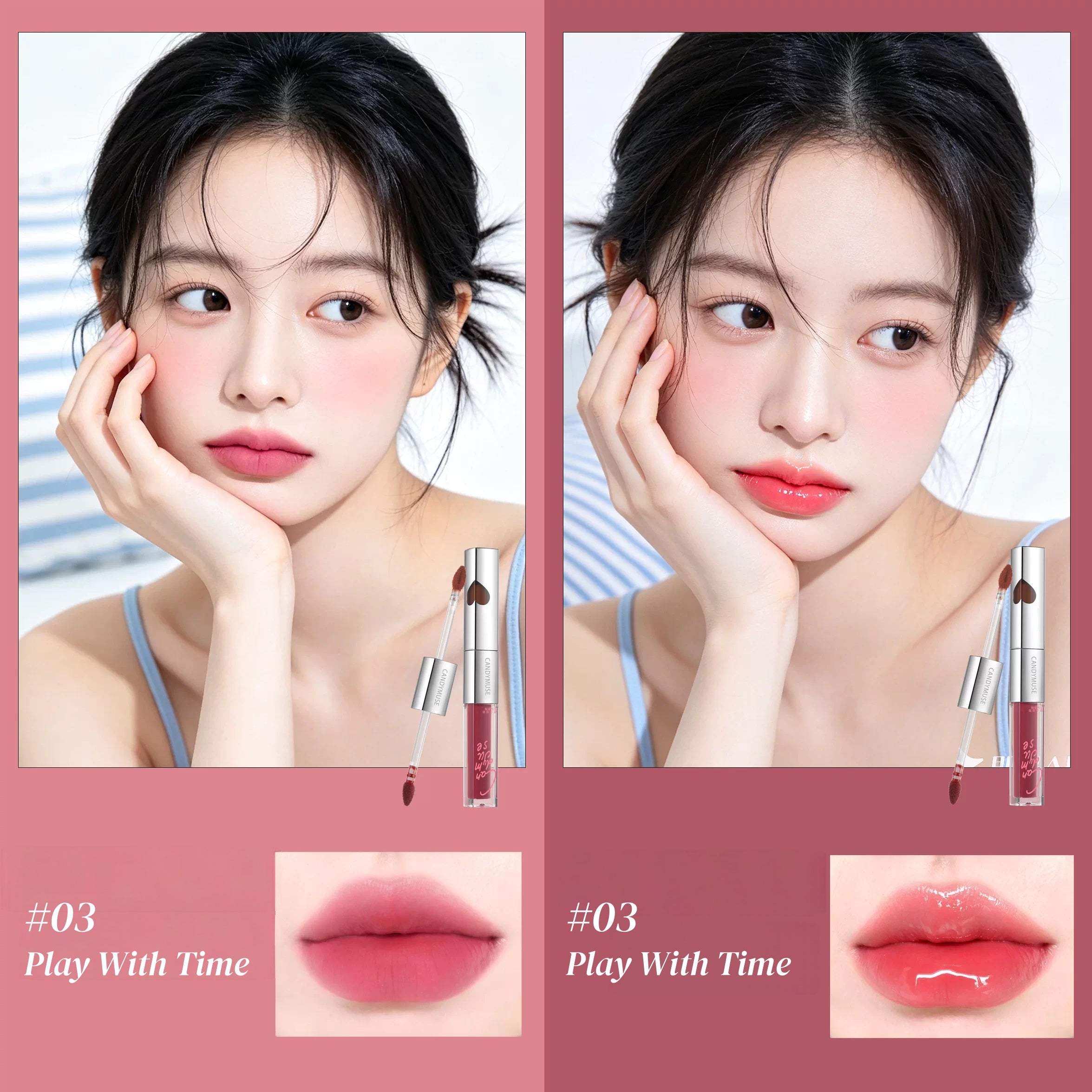 CANDY MUSE Two-color Player Double-head Lip Glaze T5804
